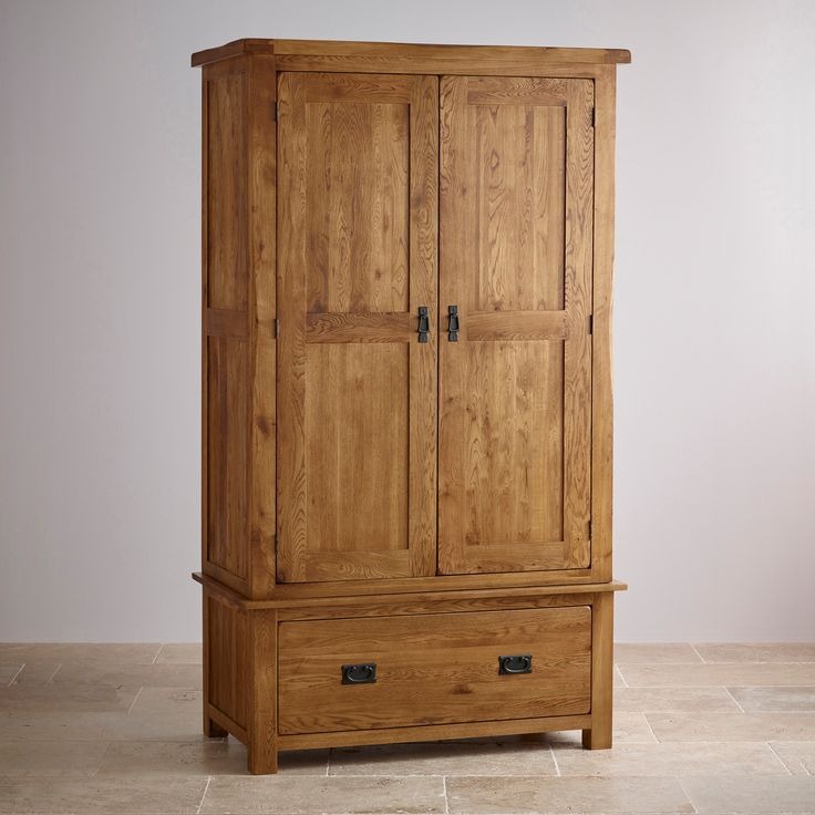 Oak Furnitureland original rustic solid oak double wardrobe